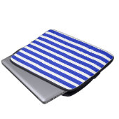 Blue Geometric Stripes Electronics Bag Laptop Sleeve (Voorkant onderkant)