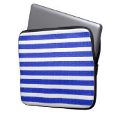 Blue Geometric Stripes Electronics Bag Laptop Sleeve (Voorkant Links)