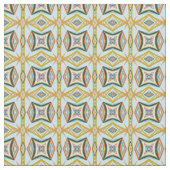 Blue Geometric Tegel Pattern Stof (Close Up)