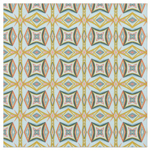 Blue Geometric Tegel Pattern Stof