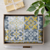 Blue Geometric Tiles Tissue Paper Tissuepapier (Geschenk)