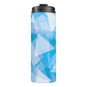 Blue Geometric Triangle Pattern Thermal Tumbler Thermosbeker