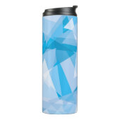 Blue Geometric Triangle Pattern Thermal Tumbler Thermosbeker (Gedraaid links)