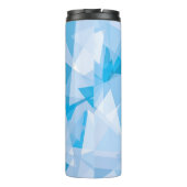 Blue Geometric Triangle Pattern Thermal Tumbler Thermosbeker (Achterkant)