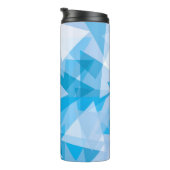 Blue Geometric Triangle Pattern Thermal Tumbler Thermosbeker (Geroteerd rechts)