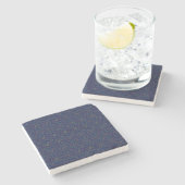 Blue Geometric Yellow Ovals Stone Onderzetter (Zijkant)