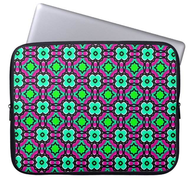 Blue geometrical painted seamless patternabstract, laptop sleeve (Voorkant)