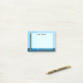 Blue Geometrical Pencil Post It Notes (Op bureau)