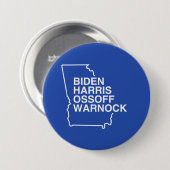 Blue Georgia: Biden Harris Ossoff Warnock Ronde Button 7,6 Cm (Voorkant /achterkant)
