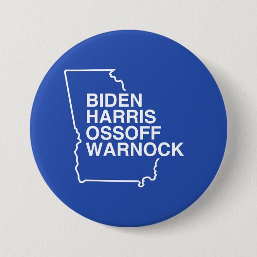 Blue Georgia: Biden Harris Ossoff Warnock Ronde Button 7,6 Cm (Voorkant)