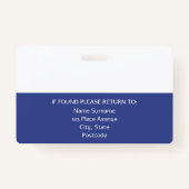 BLUE Gepersonaliseerd het Personeel van het Bedrij Badge (Achterkant)