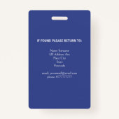 BLUE Gepersonaliseerd Verticaal bedrijfspersoneel  Badge (Achterkant)