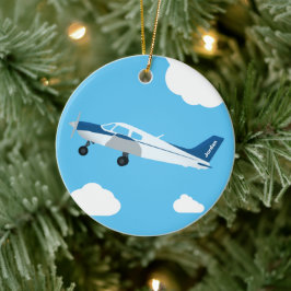 Blue Gepersonaliseerd Vliegtuig Ornament