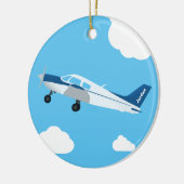 Blue Gepersonaliseerd Vliegtuig Ornament (Links)