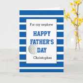 Blue Gepersonaliseerde Golf Vaderdag Nephew Kaart (Gele Bloem)
