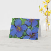 Blue Geraniums Groeten Kaart (Gele Bloem)