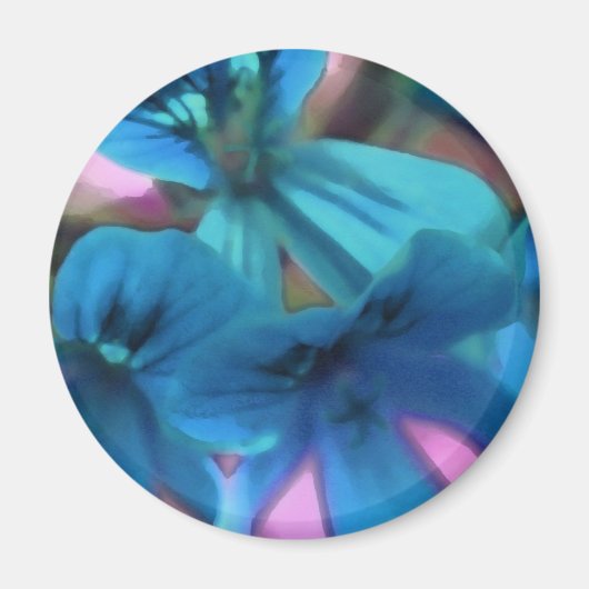 Blue Geraniums Magneet (Voorkant)