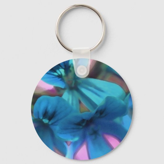 Blue Geraniums Sleutelhanger (Voorkant)