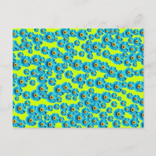 Blue Gerber Daisy Briefkaart (Voorkant)