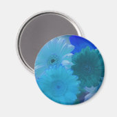 Blue Gerbera Daisy Flower koelkast Magnet (Voorkant / Achterkant)