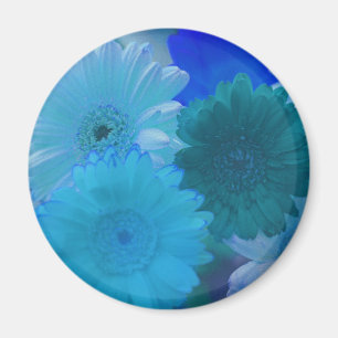 Blue Gerbera Daisy Flower koelkast Magnet