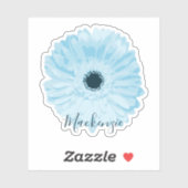Blue Gerbera Daisy Flower Name Sticker (Vel)