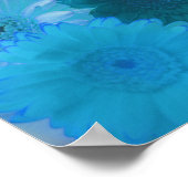 Blue Gerbera Daisy Flowers Wall Art Poster (Hoek)