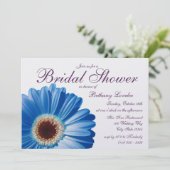 Blue Gerbera Daisy Vrijgezellenfeest Kaart (Staand voorkant)