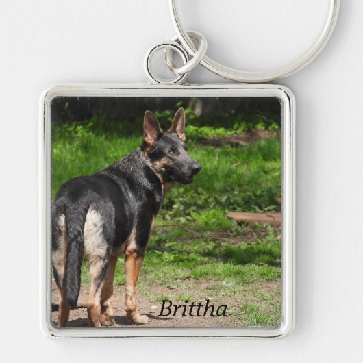 Blue German Shepherd Sleutelhanger (Voorkant)