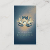 Blue Gglotus en OM Symbol Yoga Instructor Visitekaartje (Voorkant)