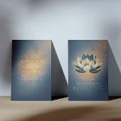 Blue Gglotus en OM Symbol Yoga Instructor Visitekaartje