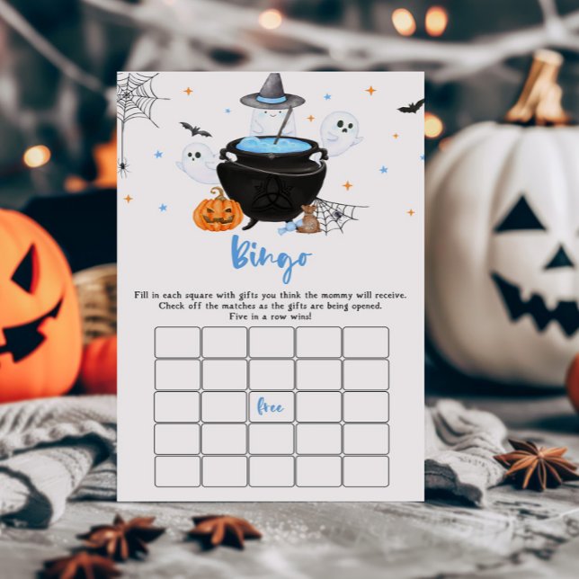 Blue Ghost Baby is het brouwen van Baby shower Bin (Baby is Brewing Baby Shower Bingo Game)