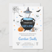 Blue Ghost Halloween Baby gaat Baby shower brouwen Kaart (Voorkant)