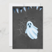 Blue Ghost Halloween Baby shower Kaart (Achterkant)