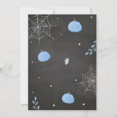 Blue Ghost Halloween Baby shower Kaart (Achterkant)