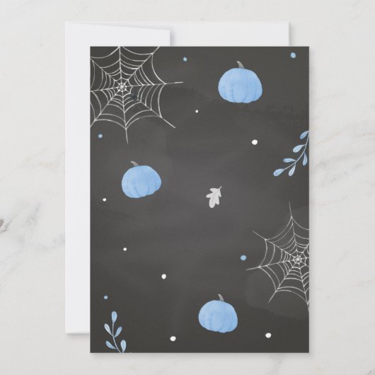 Blue Ghost Halloween Baby shower Kaart (Achterkant)
