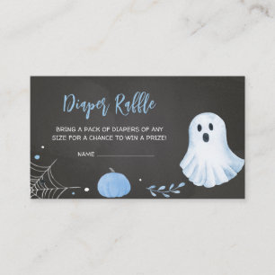 Blue Ghost Halloween Baby shower Luier Raffle Informatiekaartje