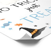 Blue Ghost Halloween Geen Trucs Alleen Treats Teke Poster (Hoek)