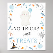 Blue Ghost Halloween Geen Trucs Alleen Treats Teke Poster (Voorkant)