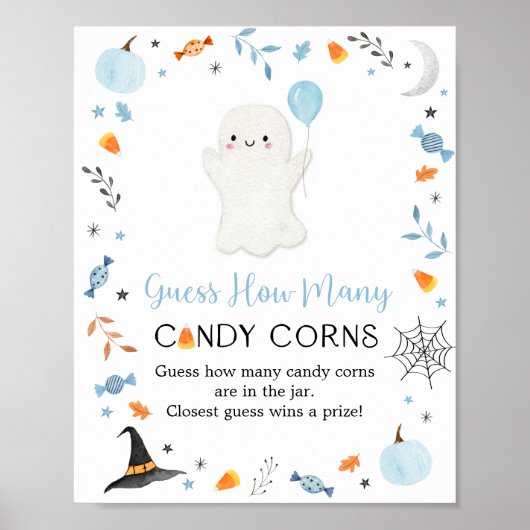 Blue Ghost Halloween Raad hoeveel spel Poster (Voorkant)