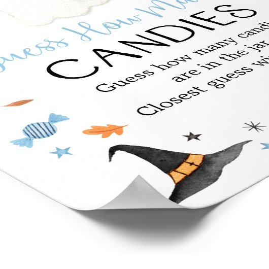 Blue Ghost Halloween Raad hoeveel spel Poster (Hoek)