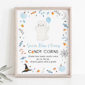 Blue Ghost Halloween Raad hoeveel spel Poster