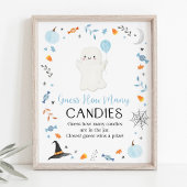 Blue Ghost Halloween Raad hoeveel spel Poster