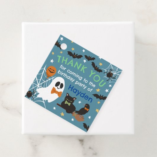 Blue Ghost Halloween Verjaardagsfeest Dank u Bedankjes Labels (In situ)