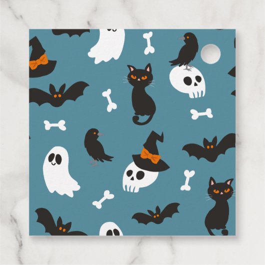 Blue Ghost Halloween Verjaardagsfeest Dank u Bedankjes Labels (Achterkant)