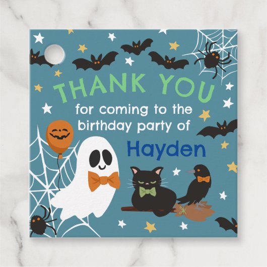Blue Ghost Halloween Verjaardagsfeest Dank u Bedankjes Labels (Voorkant)
