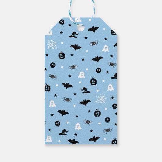 Blue Ghost Happy Halloween Boy Birthday Party Cadeaulabel (Achterkant)