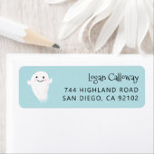 Blue Ghost Return-adreslabel Etiket (Insitu)