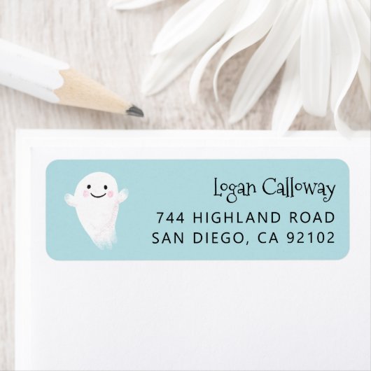 Blue Ghost Return-adreslabel Etiket (Insitu)