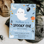 Blue Ghost Spooky One First Birthday Kaart